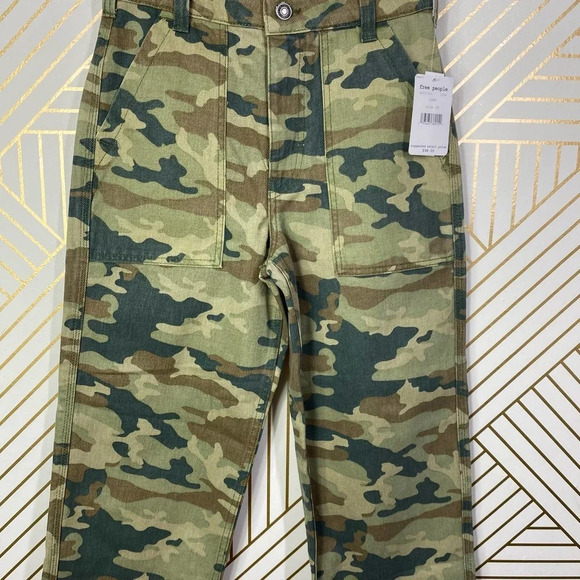 Free People Remy‎ Pant Camo Printed Moss Green - Picture 5 of 12